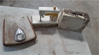 Small Singer Sewing Machine & Vintage Bathroom Sca