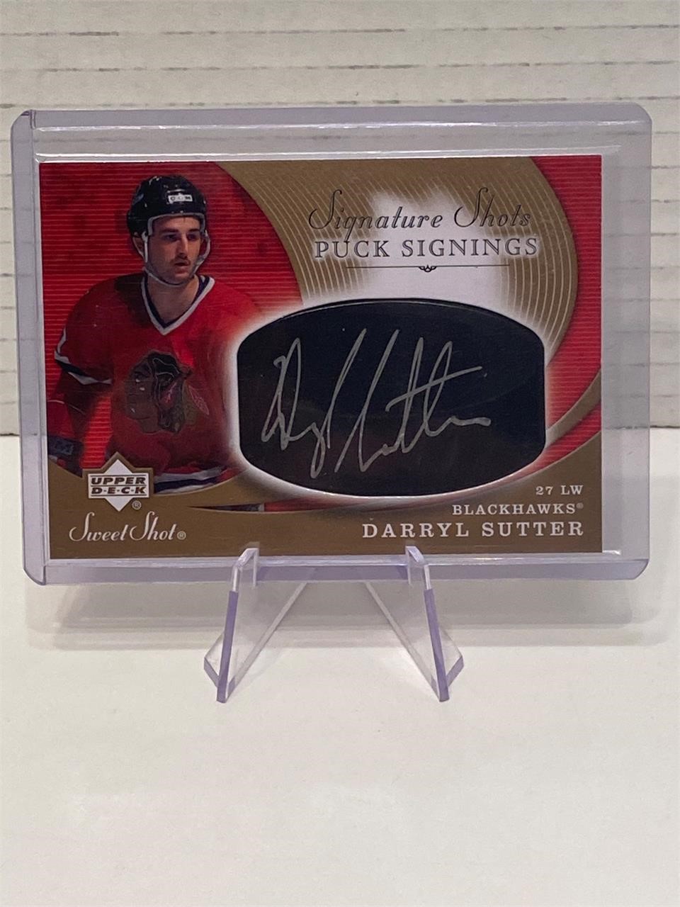 Darryl Sutter Puck Signings Card