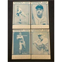 (4) Baseball Hall Of Fame Exhibit Cards