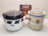 2 Vintage Rival Crock Pots & Cook Book