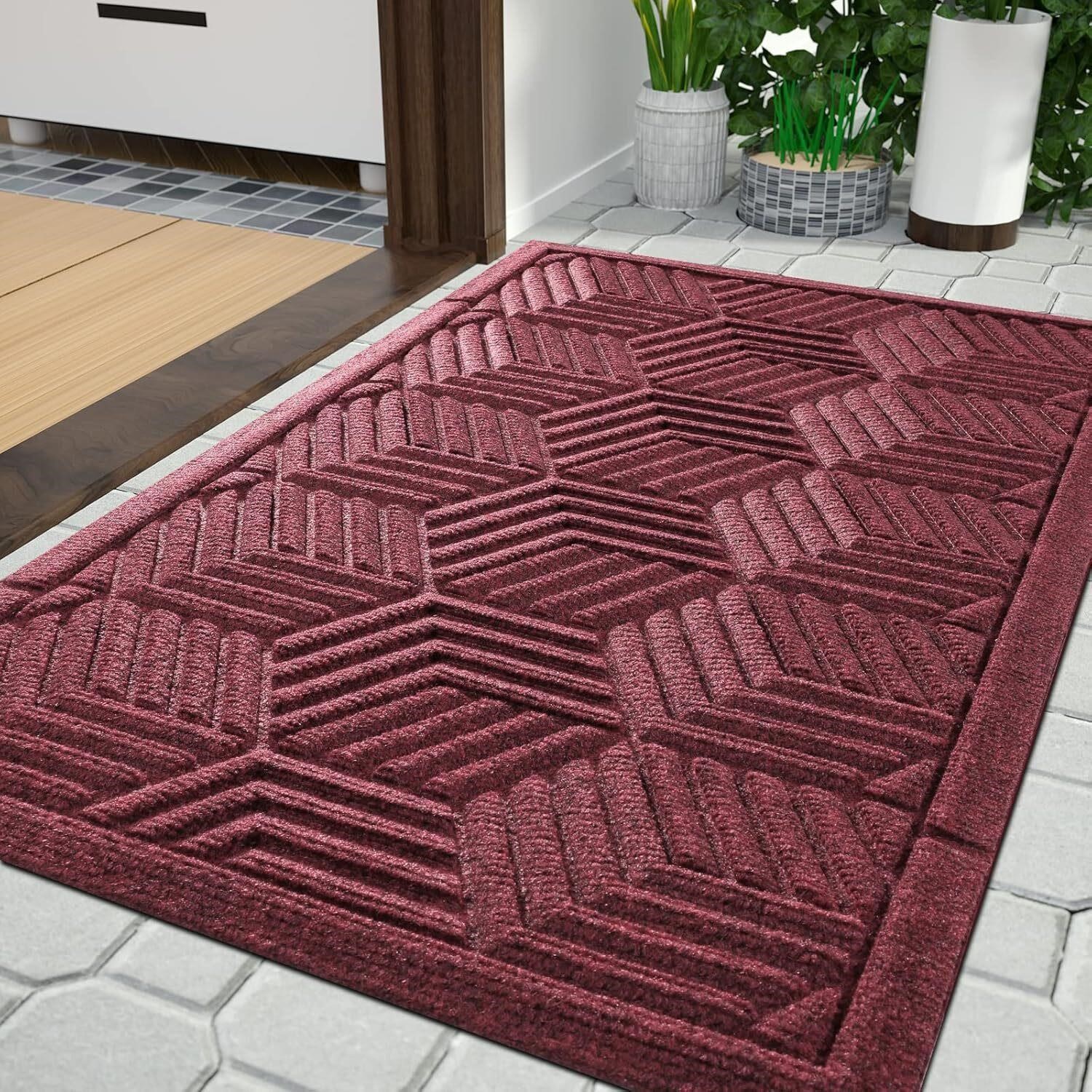 Yimobra Door Mat  29.5x17 Inch  Red