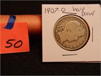 1907 O US Half Dollar 90% Silver