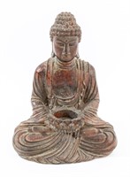 Carved Wooden Buddha Votive Holder