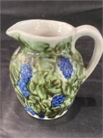 VTG Embossed Grapes Ceramic Pitcher