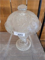 CUT GLASS COVERED HIGH CAKE STAND