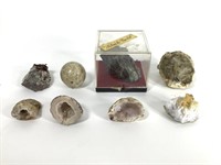 Various Calcite Copper "Black Gold" Geodes