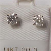 $300 14K Black Diamond(0.2ct) Earrings