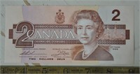 1986 Canada 2 dollars bank note