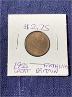 1955 farthing Great Britain coin