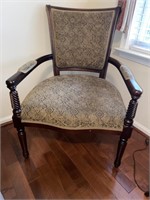 Vintage Upholstered Regency Arm Chair