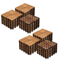 Yaheetech 54pcs Hardwood Interlocking Patio Deck