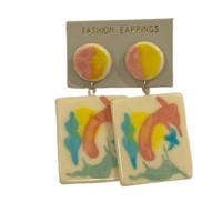 Artsy Vintage Colorful Dangle Earrings