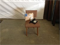 Chair, telephone, flannel sheets