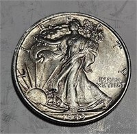 1943 Natural BU Walking Liberty Half Dollar