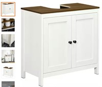 kleankin Pedestal Sink Storage Cabinet, White