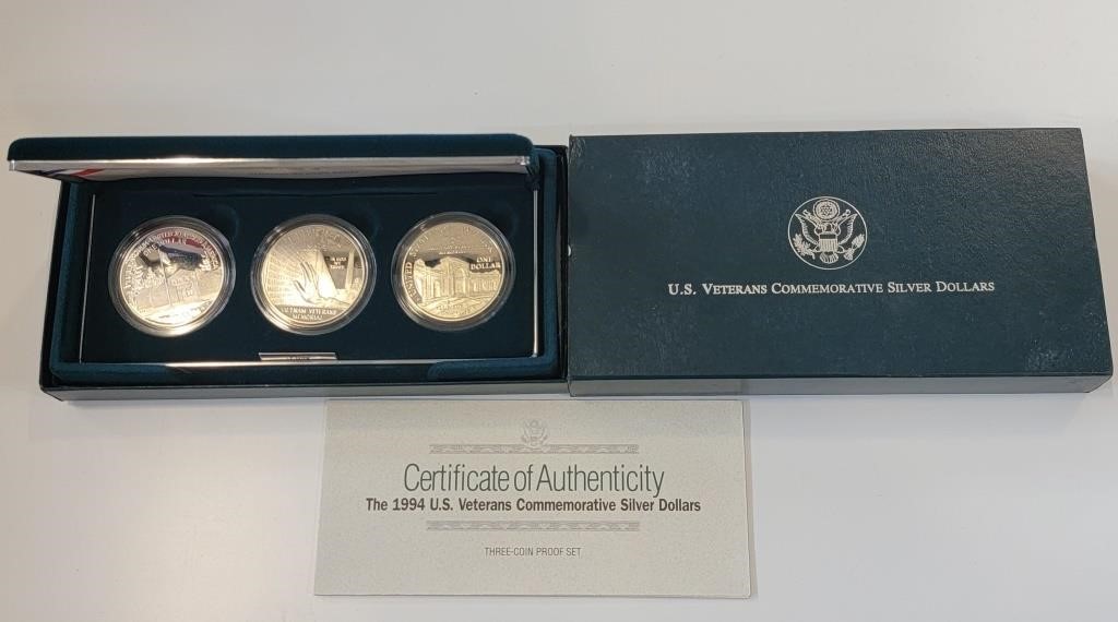 1994 US Veterans 3 Coin Commem Set