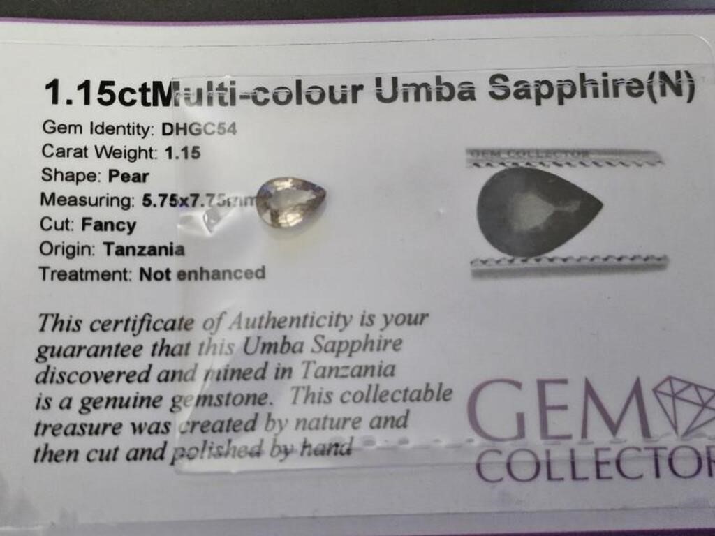 1.15ct Multi-Colour Umba Sapphire