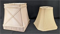 (2) Square Shaped Beige Lamp Shades