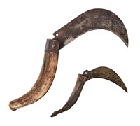(2) Antique Horn-Handle Hocking Knives