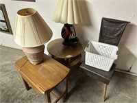 END TABLES, LAMPS AND CHAIR