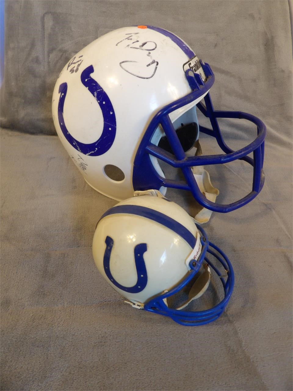 Signed Colts Helmet and Mini Helmet