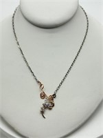 Sterling Silver Fancy CZ Butterfly Necklace