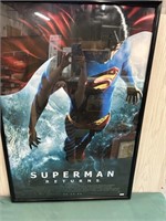 Framed 27x41 Superman Returns 2006 Poster-see note
