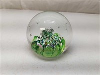End of Day Hand Blown Art Glass Paperweight Signed
