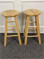 (2) Wooden stools, like new condition 24” tall