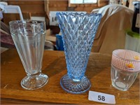 (2) Glass Vases & Other