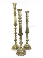 (3) Vintage Brass Candlestick Holders