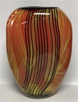 Murano Pulled Feather Art Glass Vase