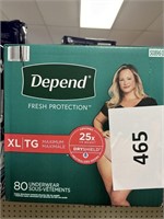 Depend XL 80 ct underwear