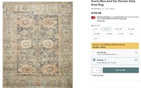Blue And Tan Persian Style Area Rug