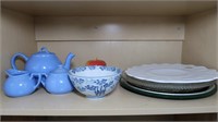 Contents of Shelf - Platter, Teapot & More