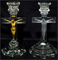 Pr Jesus on Cross Candleholders 7"