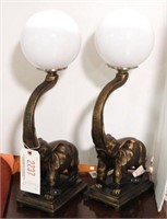 Lot #2237 - Pair of figural elephant table lamps