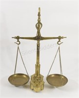Antique 22" Justice Brass Weigh Scale w Weights