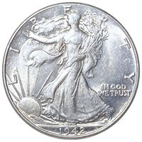 1942 Walking Liberty Half Dollar CLOSELY UNC