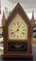 Vintage Ethan Allen Wooden Quartz Steeple Clock