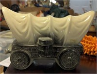 Vintage covered wagon planter