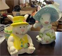 2 porcelain rabbits