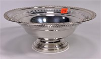 Sterling silver bowl, pierced edge, 9" diameter,