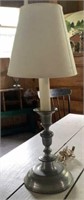 Candlestick Form Pewter Table Lamp