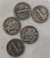 5 MERCURY DIMES