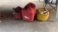 GROUP OF 3 GAS CANS