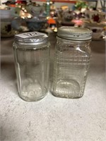 2 Vintage Glass jars