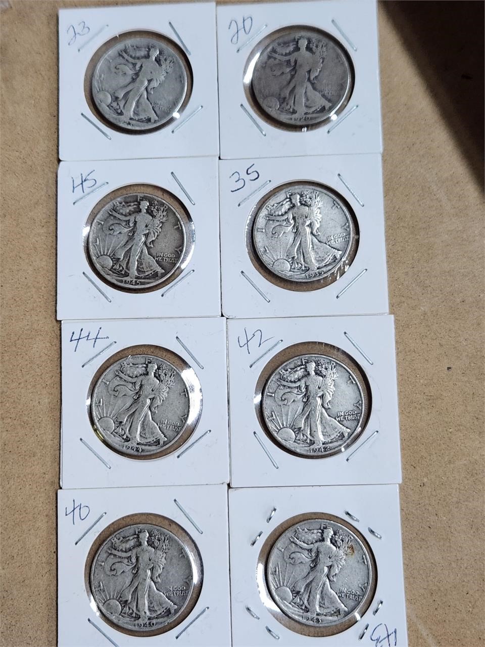 Walking Liberty Silver Half Dollar X8