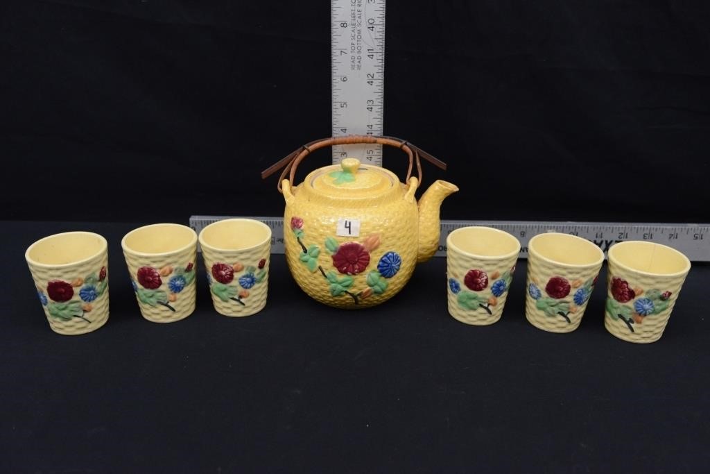 VINTAGE HAND PAINTED 1950'S MIJ TEA SERVICE