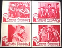 Four original "Crime School" Lobby cards